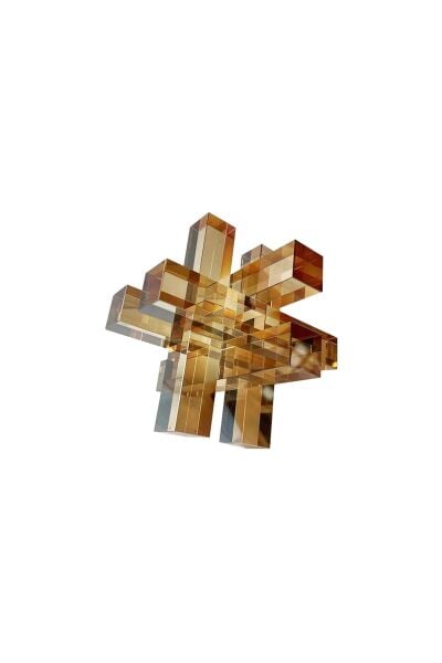 Lucky Art Kristal Amber Dekor 15x15x15 Cm