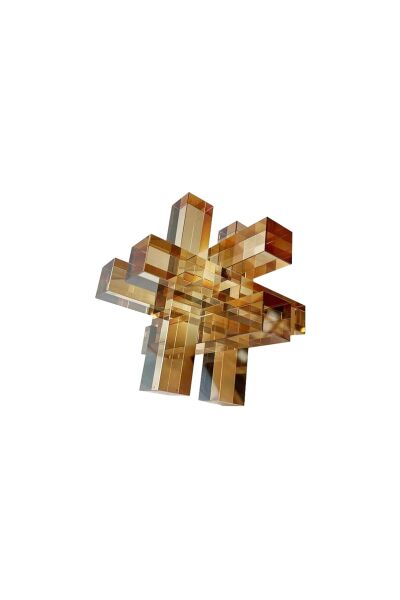 Lucky Art Kristal Amber Dekor 15x15x15 Cm