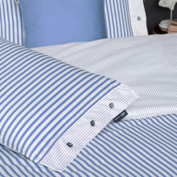 Sarev Tommy Saten Nevresim Takımı Tek Kişilik 2 Yastık-Mavi