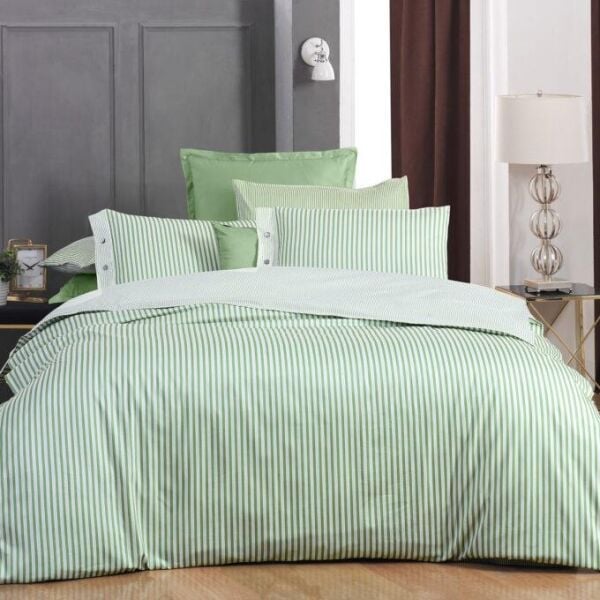 Sarev Tommy Saten Nevresim Takımı Tek Kişilik 2 Yastık-Yeşil