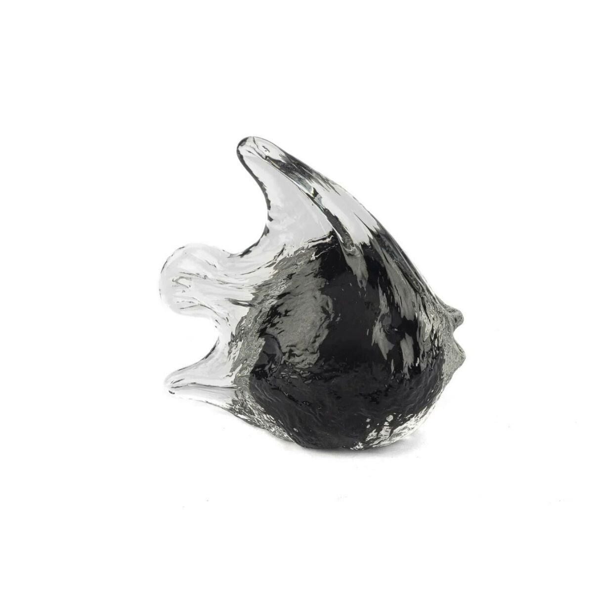 Mikasa Moor Siyah Clear Cam Balık Dekor Obje 14x10x13 cm