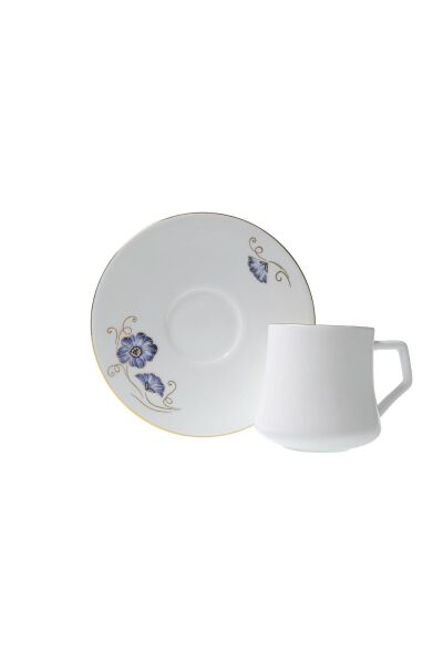 Evaliza Nostalji Kelebek Mavi 6'lı Kahve Seti