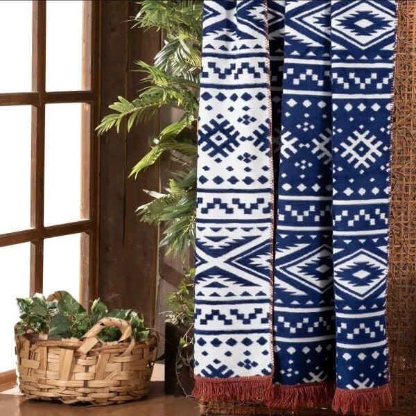 Sarev Etno Battaniye Tek Kişilik-Lacivert