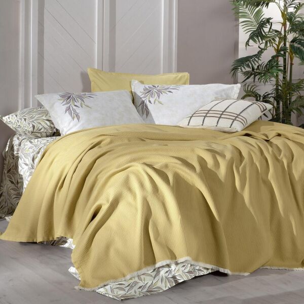 Sarev Adrıan Pike Takımı 1 Yastık Sarı-Bej