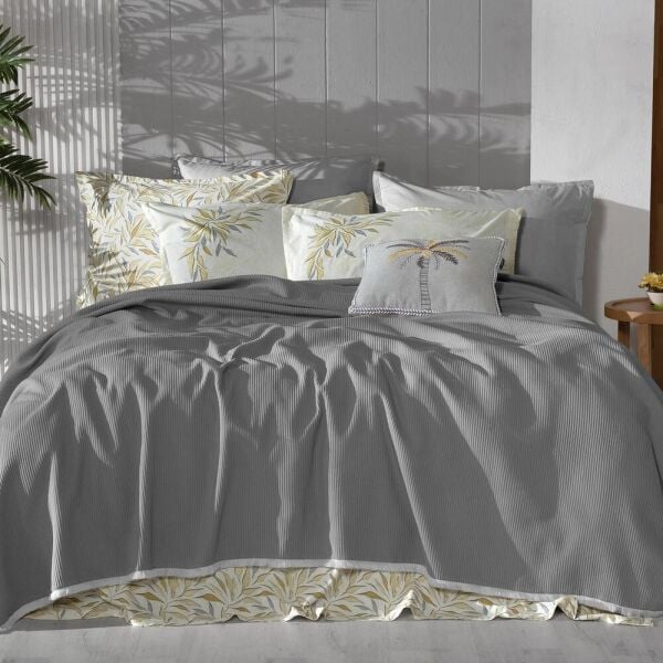 Sarev Adrıan Pike Takımı 1 Yastık Gri-Sarı