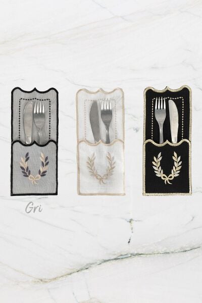 Nazik Home Roma 4'lü Leke Tutmaz Kaşıklık-Gri