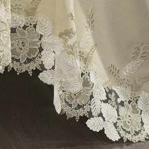 Nazik Home Floransa Dantelli Leke Tutmaz Masa Örtüsü Bej 160X260