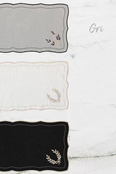 Nazik Home Roma Nakış İşlemeli Runner-Gri