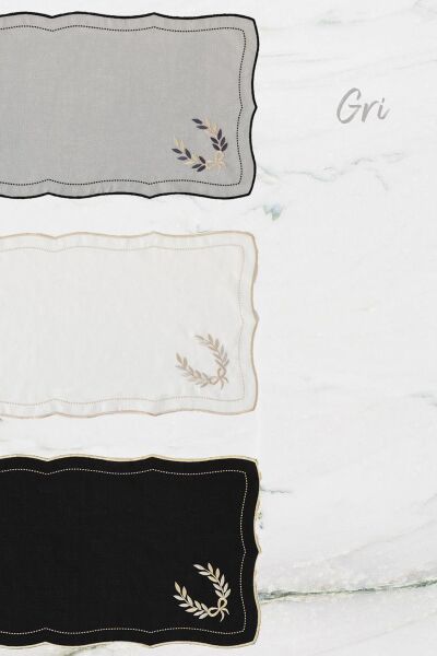 Nazik Home Roma Nakış İşlemeli Runner-Gri