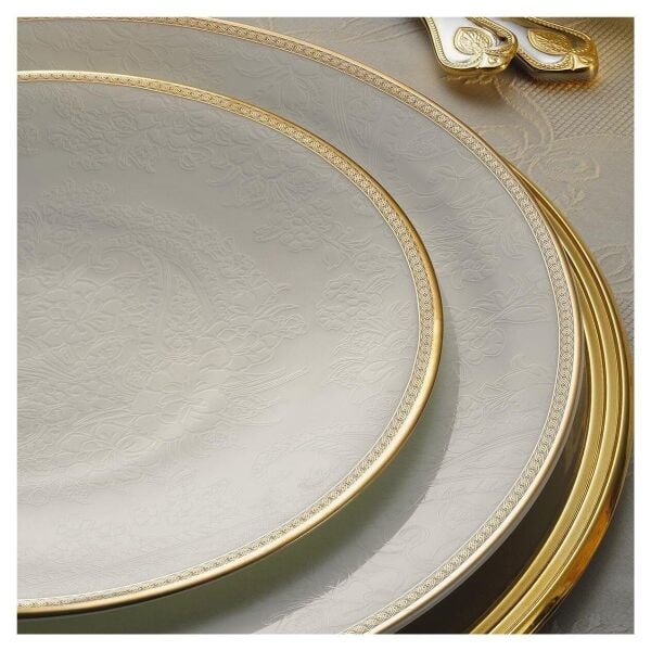 Evaliza Coupe Paisley Altın 60 Parça Yemek Takımı