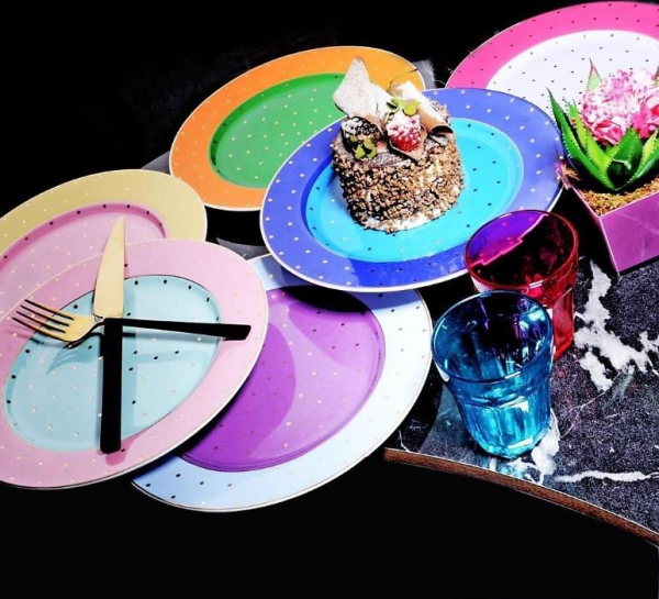 Kosova FNC-28 Bone China 6'lı Pasta Tabak Puantiyeli