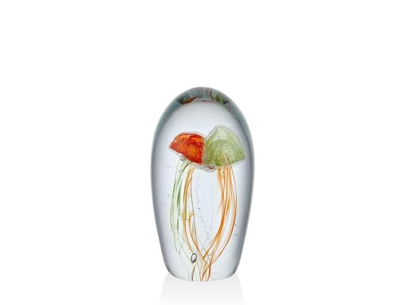 Lamedore Double Jellyfish Orange Green Glass Decor 9x9x14,5 Cm