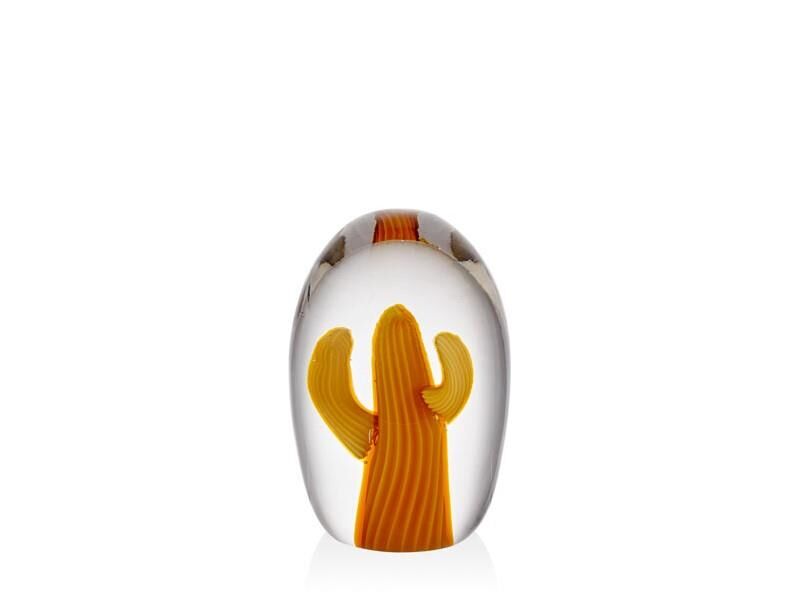 Lamedore Cactus Orange Glass Decor 8x8x13 Cm