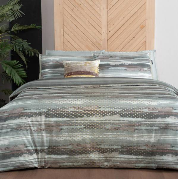 Sarev Juno Saten Nevresim Takımı Çift Kişilik 4y D K Gri