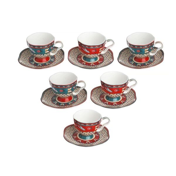Lucky Art Liora Bone 6 lı Kahve Fıncanı Setı