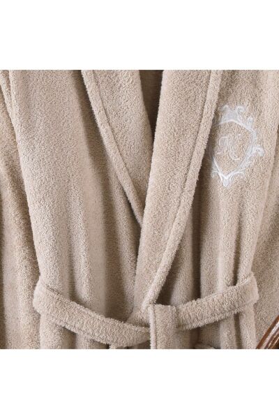 Nazik Home Selina Kadın & Erkek 6 Parça Aile Bornoz Seti Bej Standart