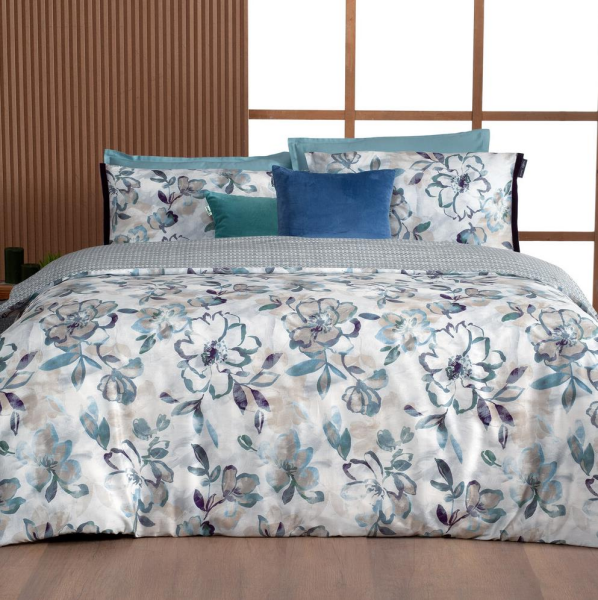 Sarev Ulıana Saten Nevresim Takımı Çift kişilik 4 Yastık Dk Yeşil