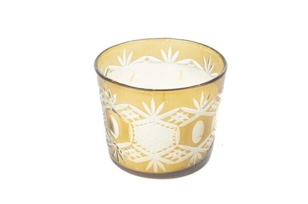 Mikasa Moor Sarı Cam Mum 12x10 cm