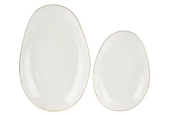 Mikasa Moor Triangular Gold 2'li Oval Servis Tabağı 34cm