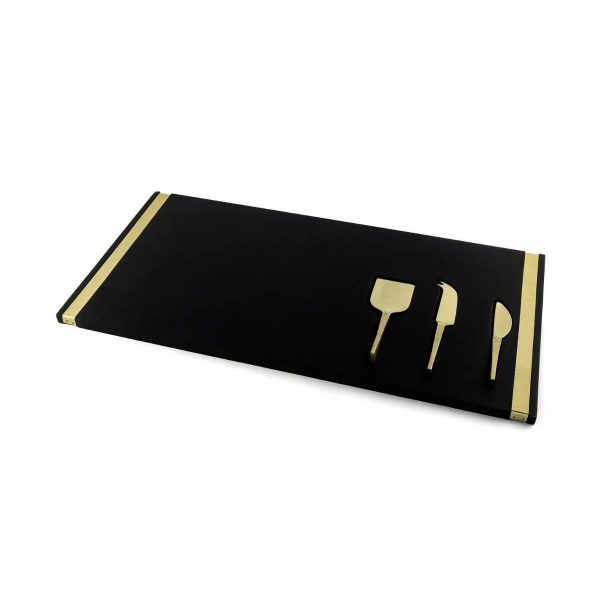 Mikasa Moor Siyah Gold 3 Parça Peynir Servis Seti 60x30cm