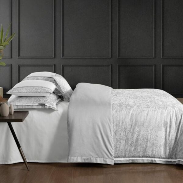 Sarev Laney Saten Nevresim Takımı Çift Kişilik 4 Yastık Gri