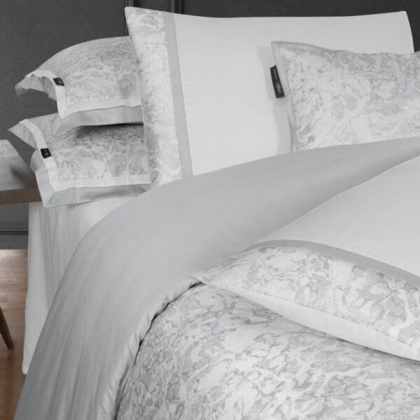 Sarev Laney Saten Nevresim Takımı Çift Kişilik 4 Yastık Gri