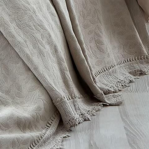 Nazik Home Cadiz Nevresim Pike Seti Vizon Çift Kişilik