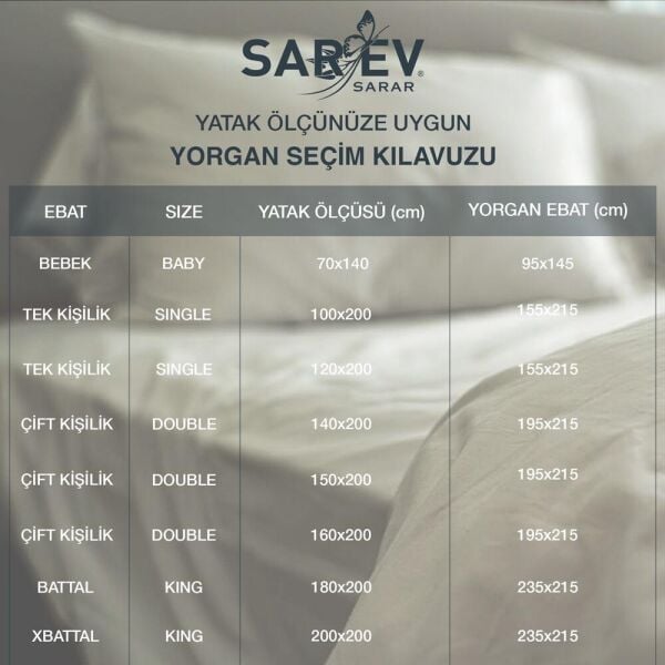 Sarev Kaz Tüyü Yorgan Çift Kişilik