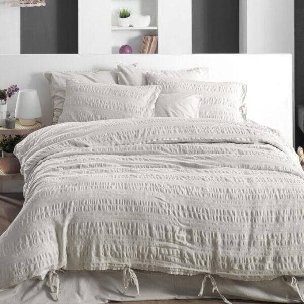 Sarev Mood Comfort Leon Nevresim Takımı Tek Kişilik 1 Yastık Bej