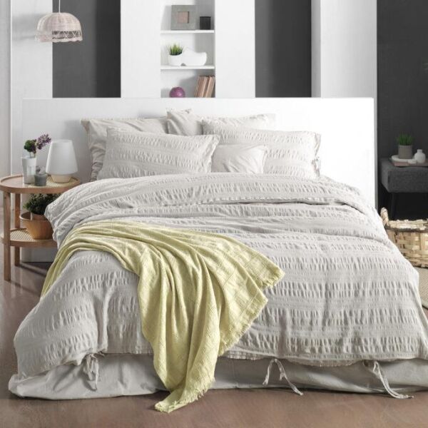 Sarev Mood Comfort Leon Nevresim Takımı Tek Kişilik 1 Yastık Bej