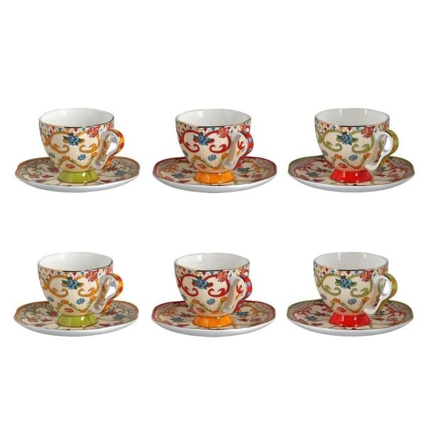 Lucky Art Fiora Bone 6 lı Kahve Fıncanı Setı