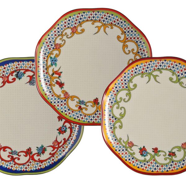 Lucky Art Fiora Bone 19cm 6 lı Tabak Seti