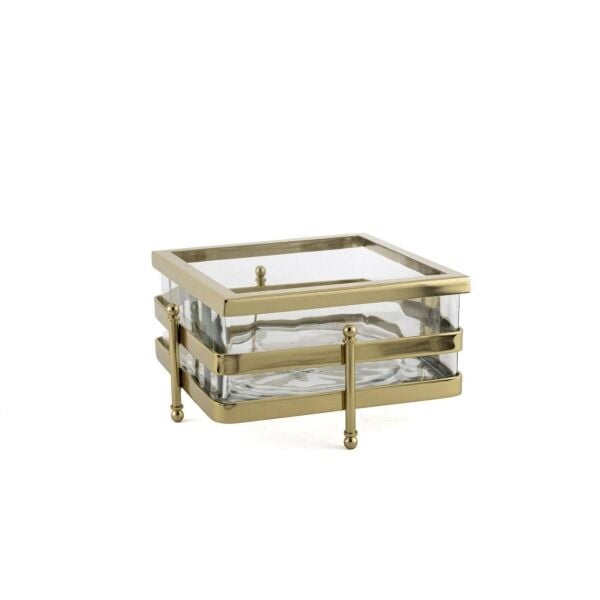 Mikasa Moor Gold Metal Standlı Kare Cam Sunumluk 23x13cm