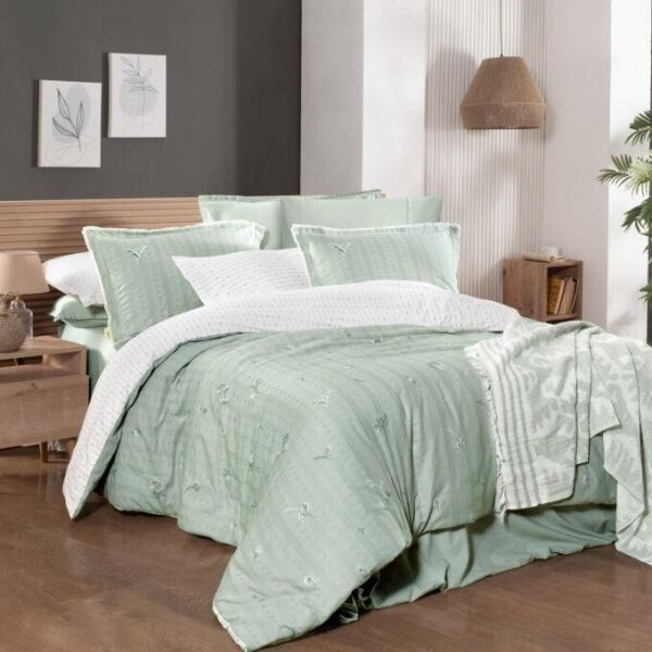 Sarev Mood Comfort Gracia Nevresim Takımı Çift Kişilik 4 Yastık Yeşil