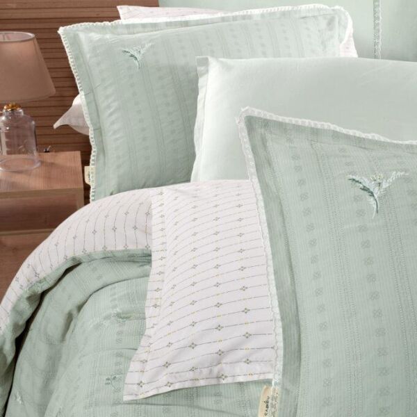 Sarev Mood Comfort Gracia Nevresim Takımı Çift Kişilik 4 Yastık Yeşil