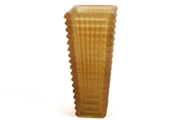 Mikasa Moor Amber Köşeli Buzlu Cam Vazo 12x16x28 cm