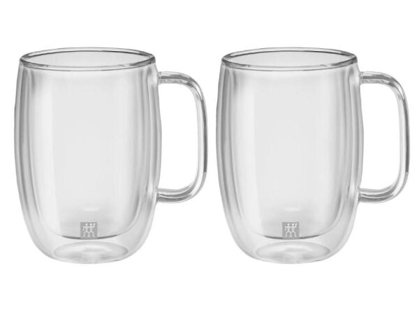 Zwilling 395001140 Çift Camlı Kulplu 2'li Latte Macchiato Bardak Seti - 450 ml