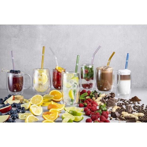 Zwilling 395001140 Çift Camlı Kulplu 2'li Latte Macchiato Bardak Seti - 450 ml