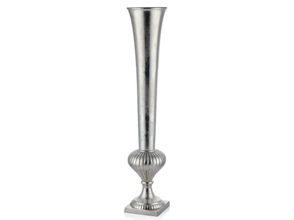Lamedore Tall Gümüş Büyük Vazo 20 x 20 x 100 Cm