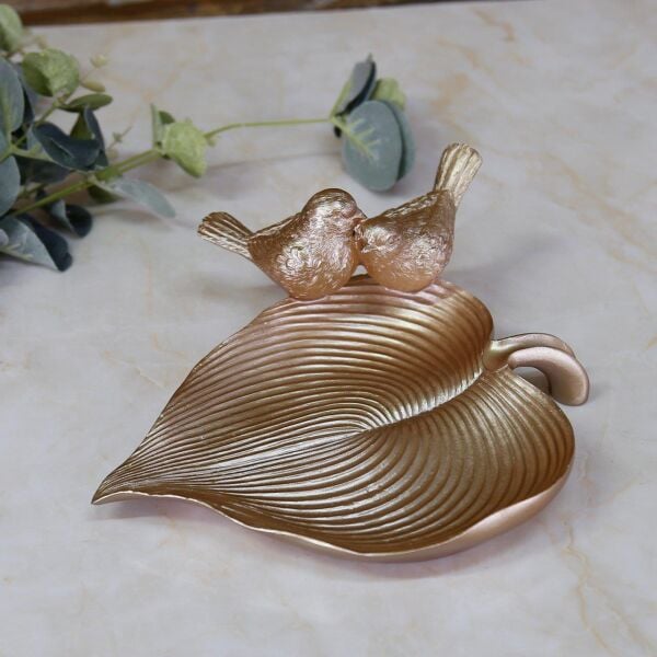 Selim Dekor Kuşlu Tabak Vizon