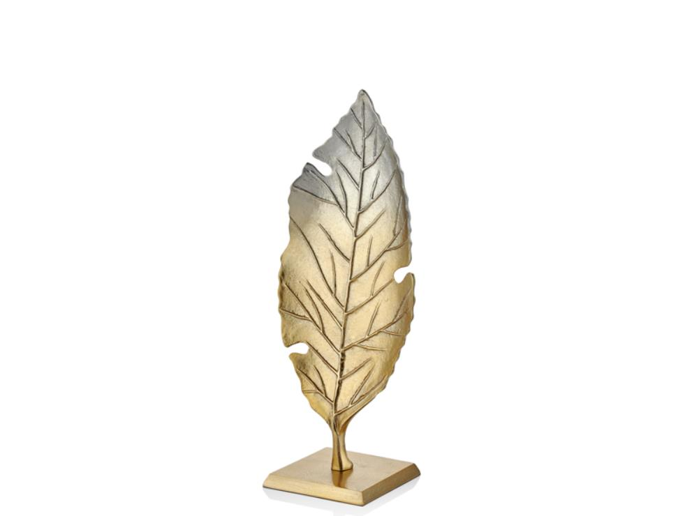 Lamedore Dentale Gümüş Gold Küçük Yaprak Dekor 14 x 19 x 46 Cm