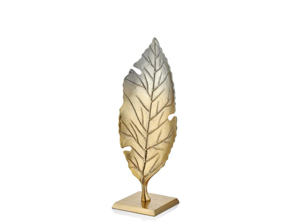 Lamedore Dentale Gümüş Gold Küçük Yaprak Dekor 14 x 19 x 46 Cm