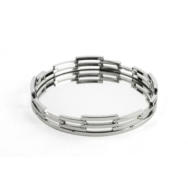 Mikasa Moor Gümüş Metal Yuvarlak Aynalı Tepsi 33x5cm