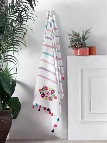 Sarev Eleni Plaj Havlusu Beyaz 80X160