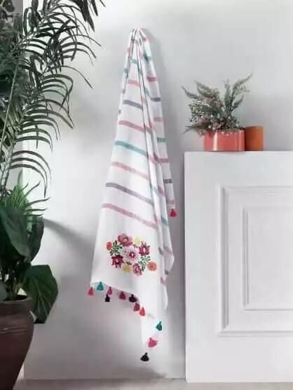 Sarev Eleni Plaj Havlusu Beyaz 80X160