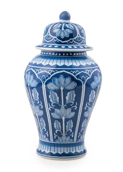 The Mia Dekoratif Kapaklı Küp Lacivert 29x29x56 cm