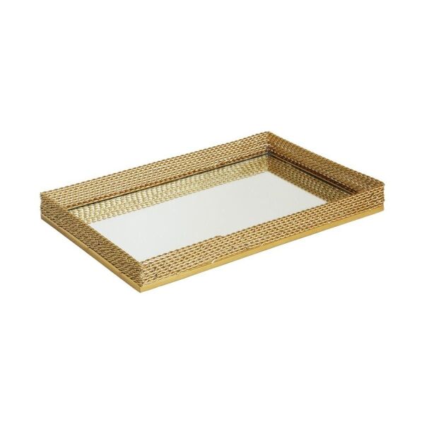 Lucky Art Gold Burmalı Tepsi 41x26 Cm