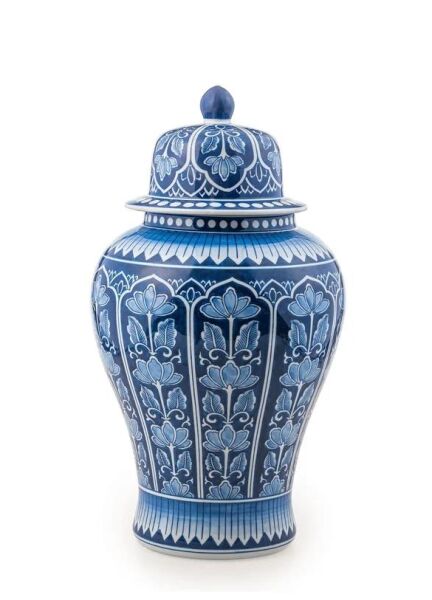 The Mia Dekoratif Kapaklı Küp Lacivert 26x26x47 cm