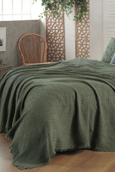 Sarev Cher Yatak Örtüsü Çift Kişilik-Yeşil