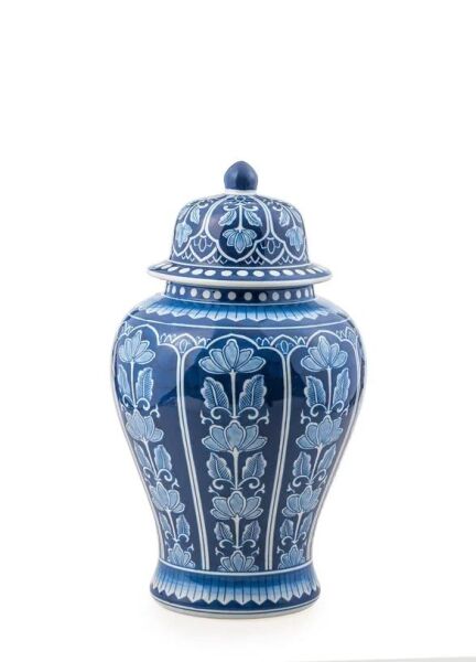 The Mia Dejkoratif Kapaklı Küp Lacivert 20x20x38 cm